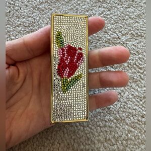 VINTAGE Judith Leiber Crystal Rose Lipstick Case